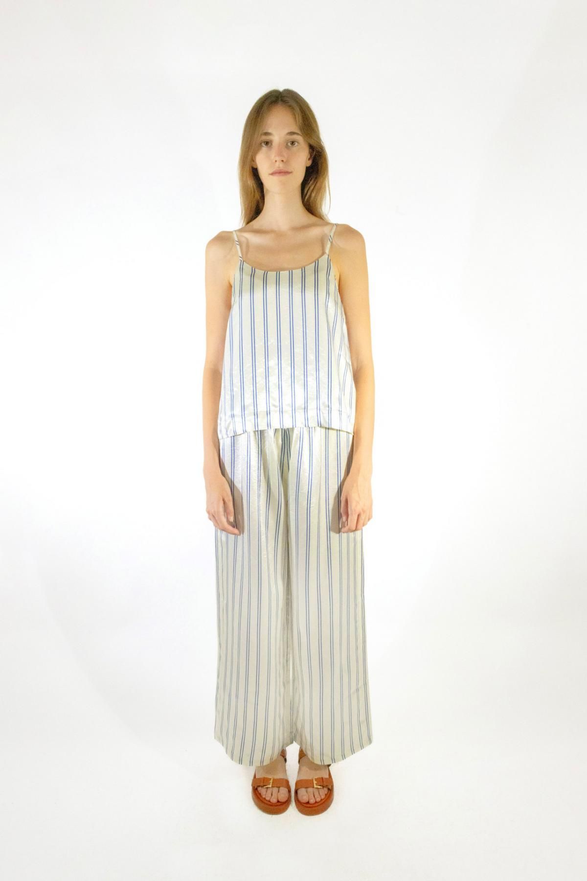 타이니코튼 스트라이프 와이드 팬츠 SS25-702104 ONE COLOR - 상세 이미지 2