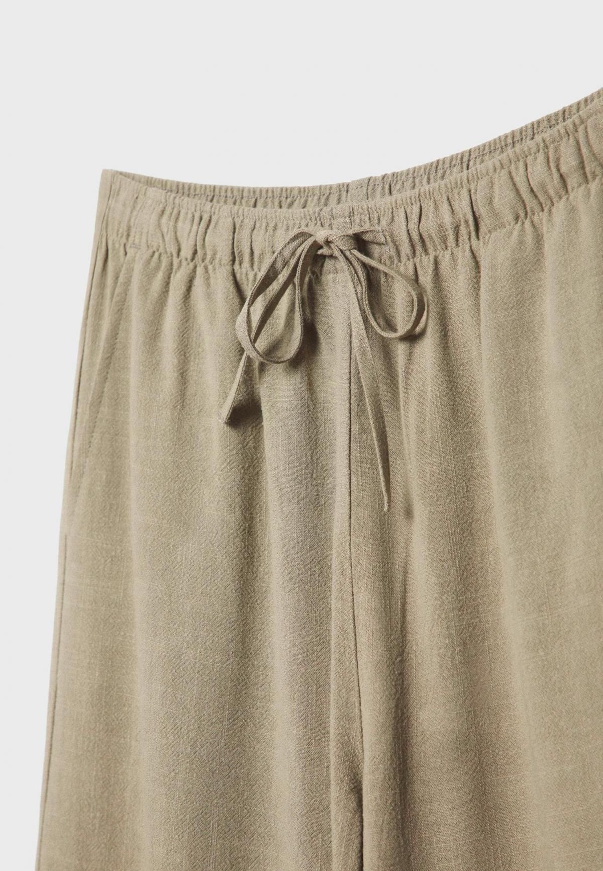 스트라디바리우스 린넨블렌드 와이드 밴딩팬츠 1235/331 KHAKI - 상세 이미지 5