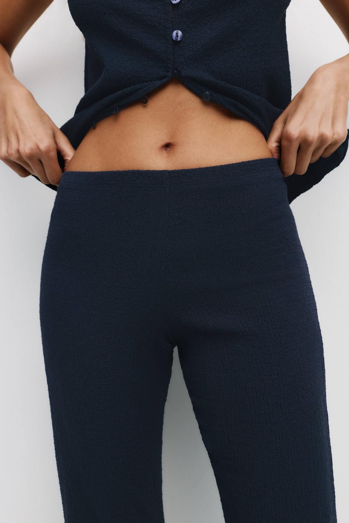 풀앤베어 네이비 크레이프 스트레이트 팬츠 7675/387 NAVY - 상세 이미지 5