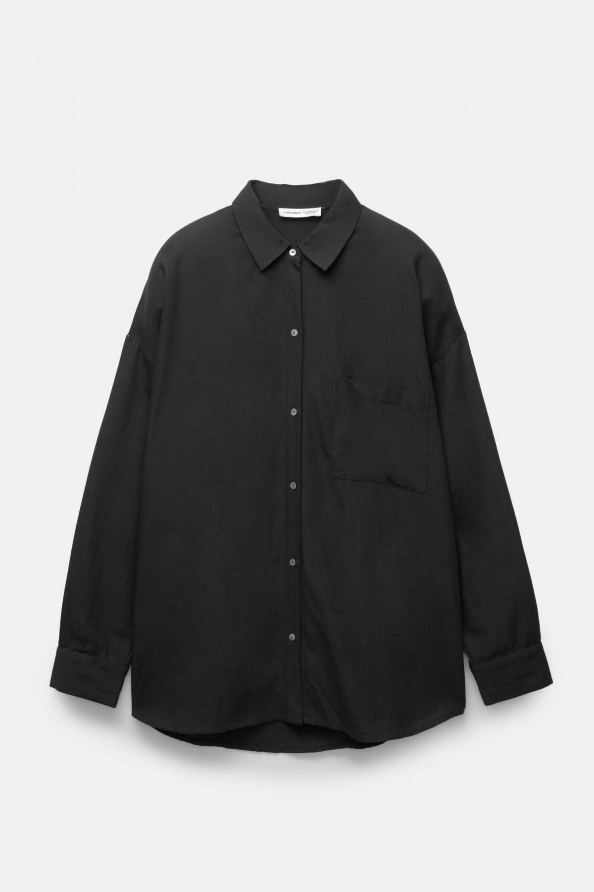 풀앤베어 오버사이즈 내추럴 블랙 셔츠 3474/407 BLACK - 메인 이미지