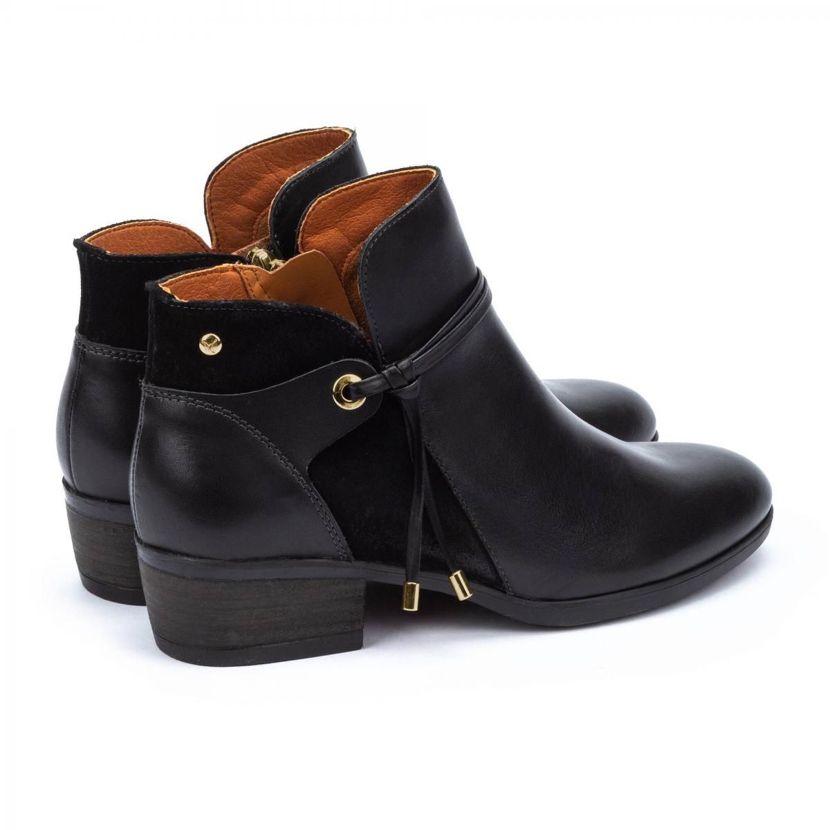 피콜리노스 프리미엄 레더 미들 힐 앵클부츠 DAROCA W1U-8505 BLACK - 상세 이미지 4