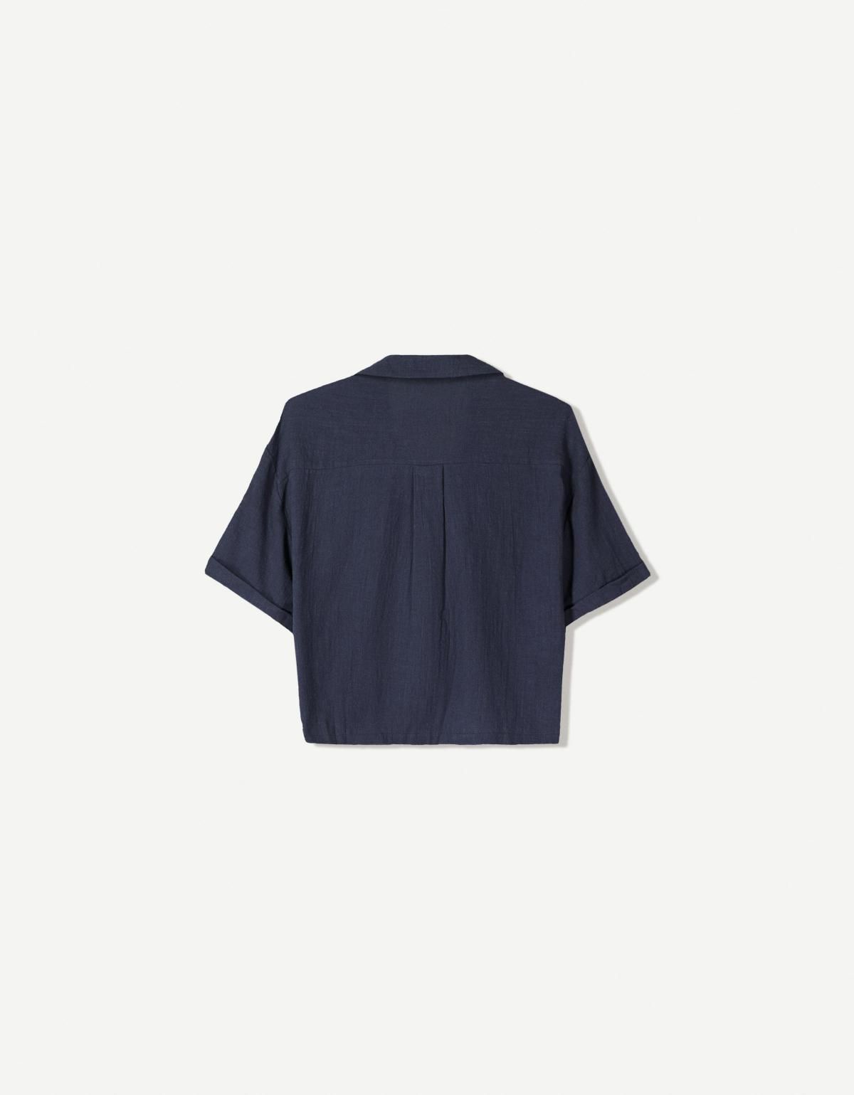 버쉬카 러스틱 텍스처 반팔 셔츠 1152/335 BLUE - 상세 이미지 5