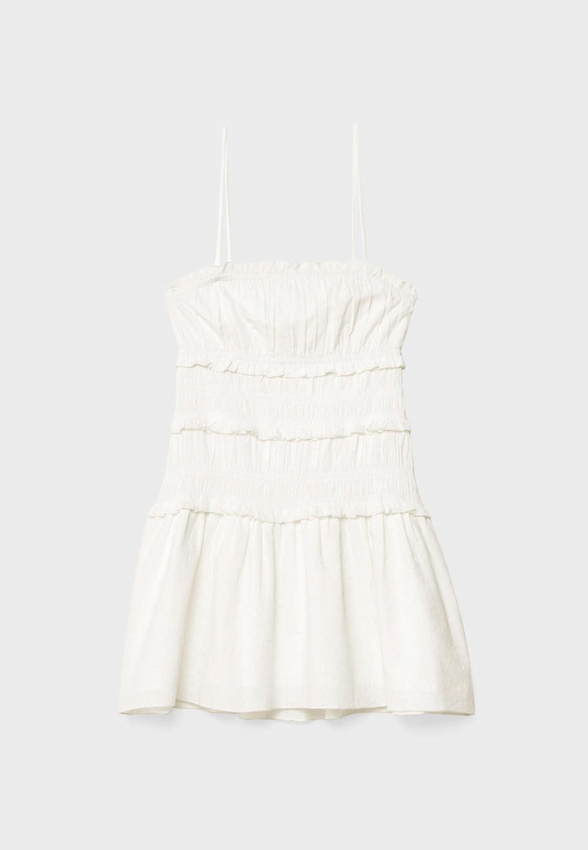 스트라디바리우스 스모크 스트랩 아이보리 미니 원피스 8185/155 WHITE - 상품 이미지