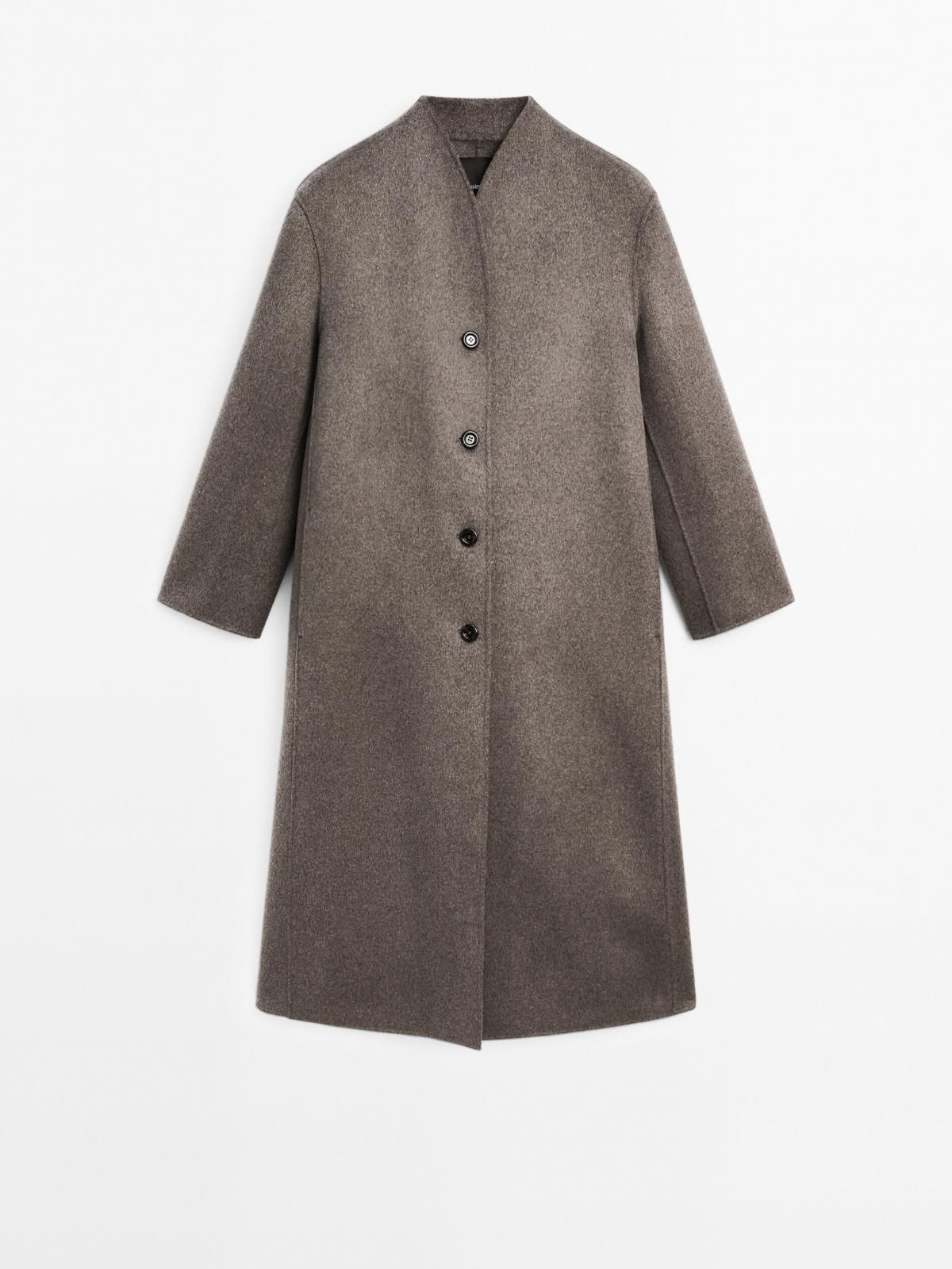 마시모두띠 프리미엄 울블렌드 하이넥 롱코트 6439/989 GREY - 상품 이미지