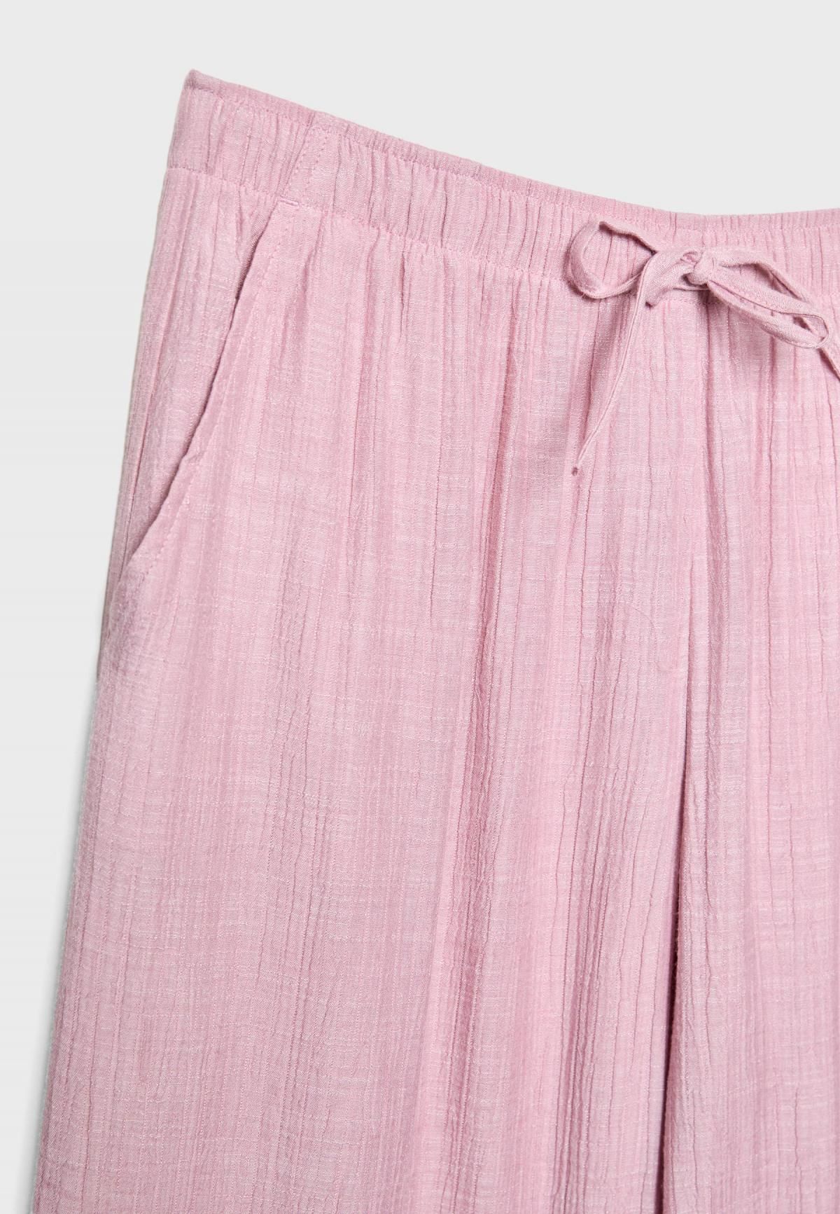 스트라디바리우스 크리즈 텍스처 와이드 팬츠 1235/410 PASTEL PINK - 상세 이미지 4