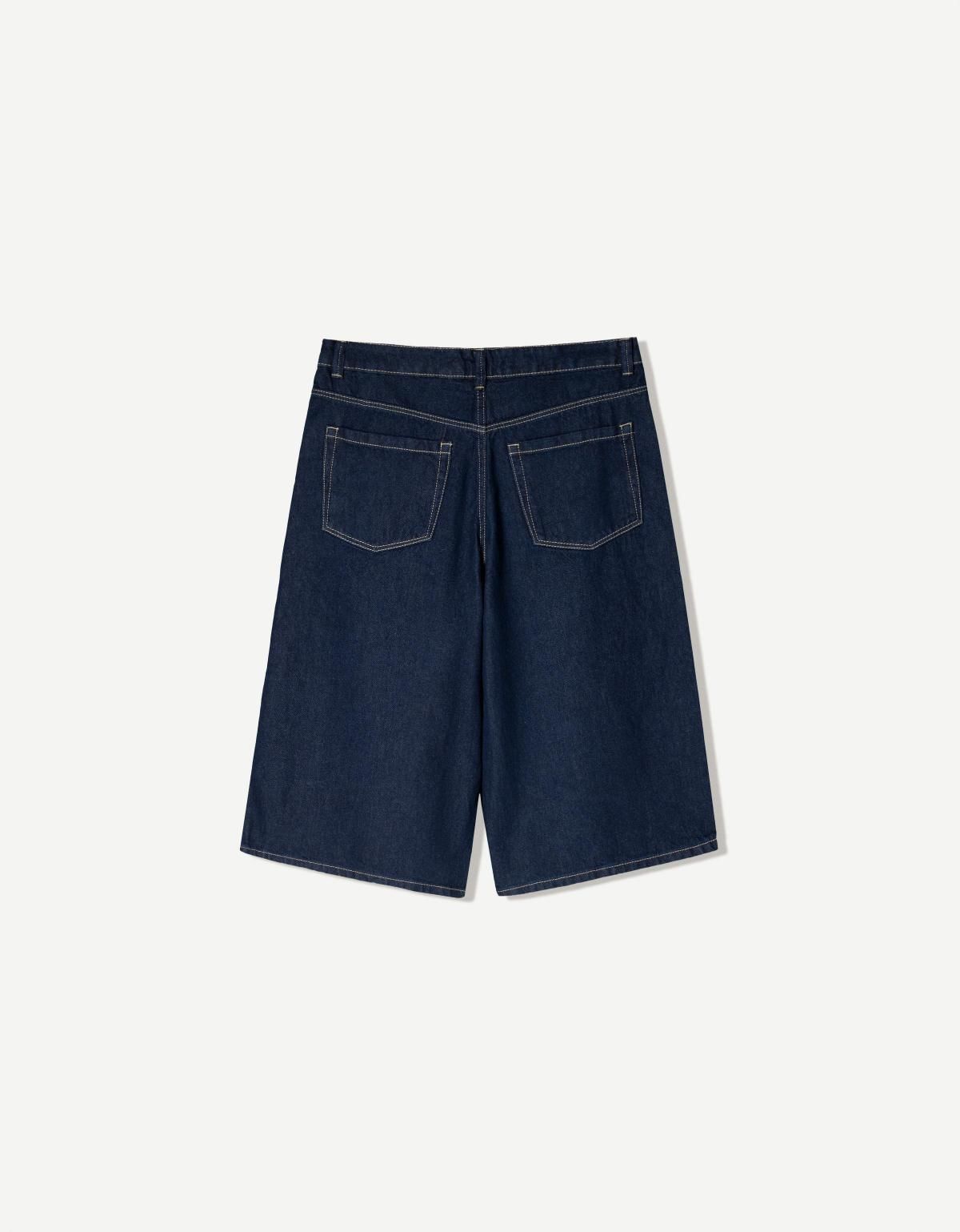 버쉬카 배기 데님 버뮤다 팬츠 3194/180 NAVY - 상세 이미지 5