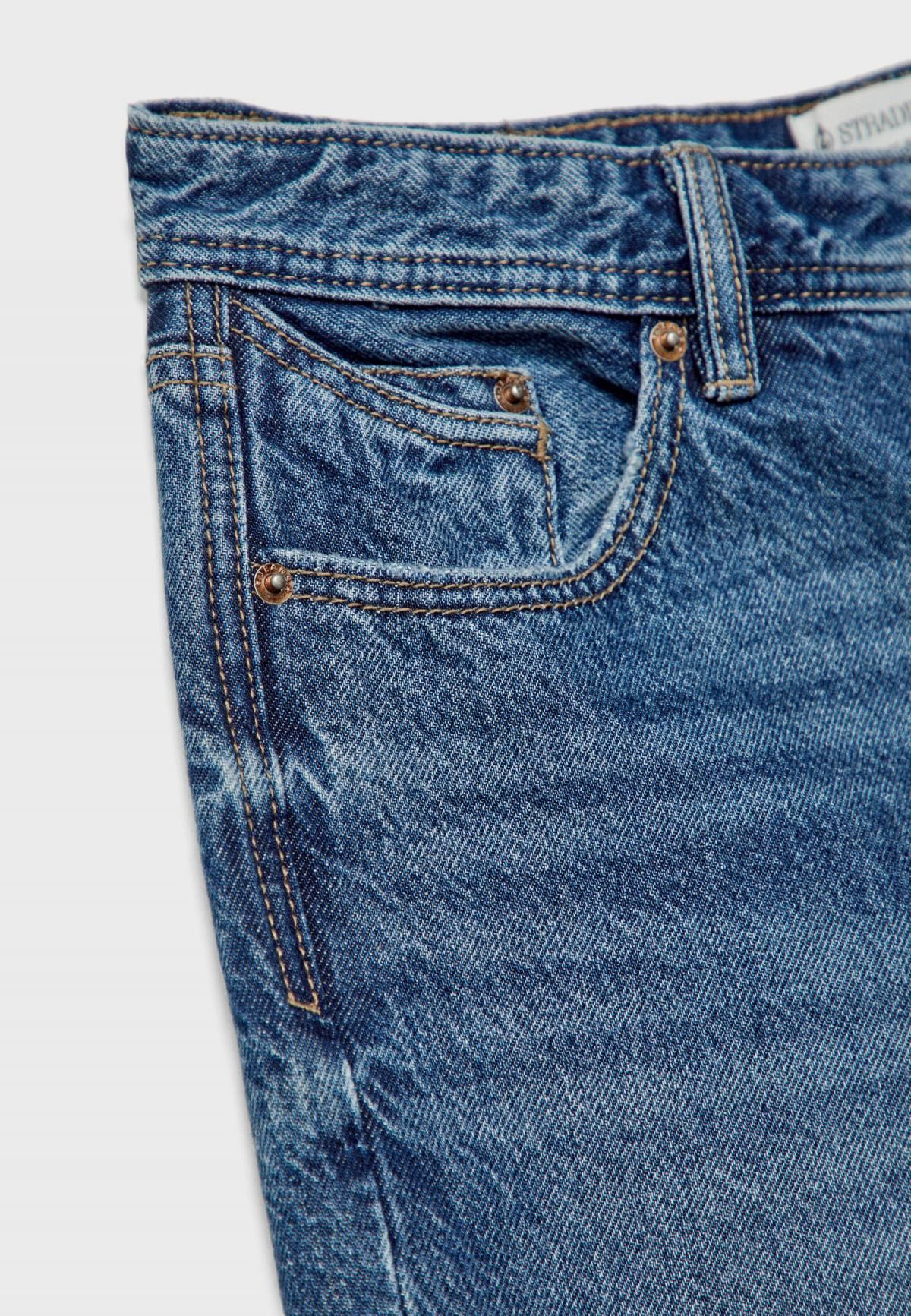 스트라디바리우스 데님 크롭 스트레이트핏 청바지 1466/733 MEDIUM DENIM WASH - 상세 이미지 4