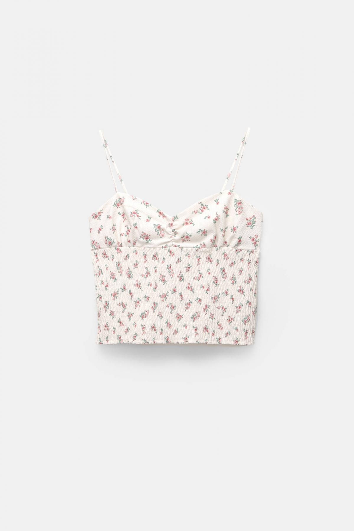 풀앤베어 플로럴 스모크 민소매 크롭 탑 7150/330 OFF WHITE - 메인 이미지