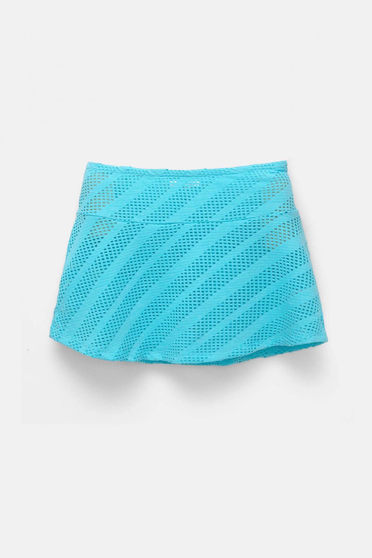 풀앤베어 테크니컬 컷워크 플레어 미니 스커트 7400/407 TURQUOISE - 상품 이미지