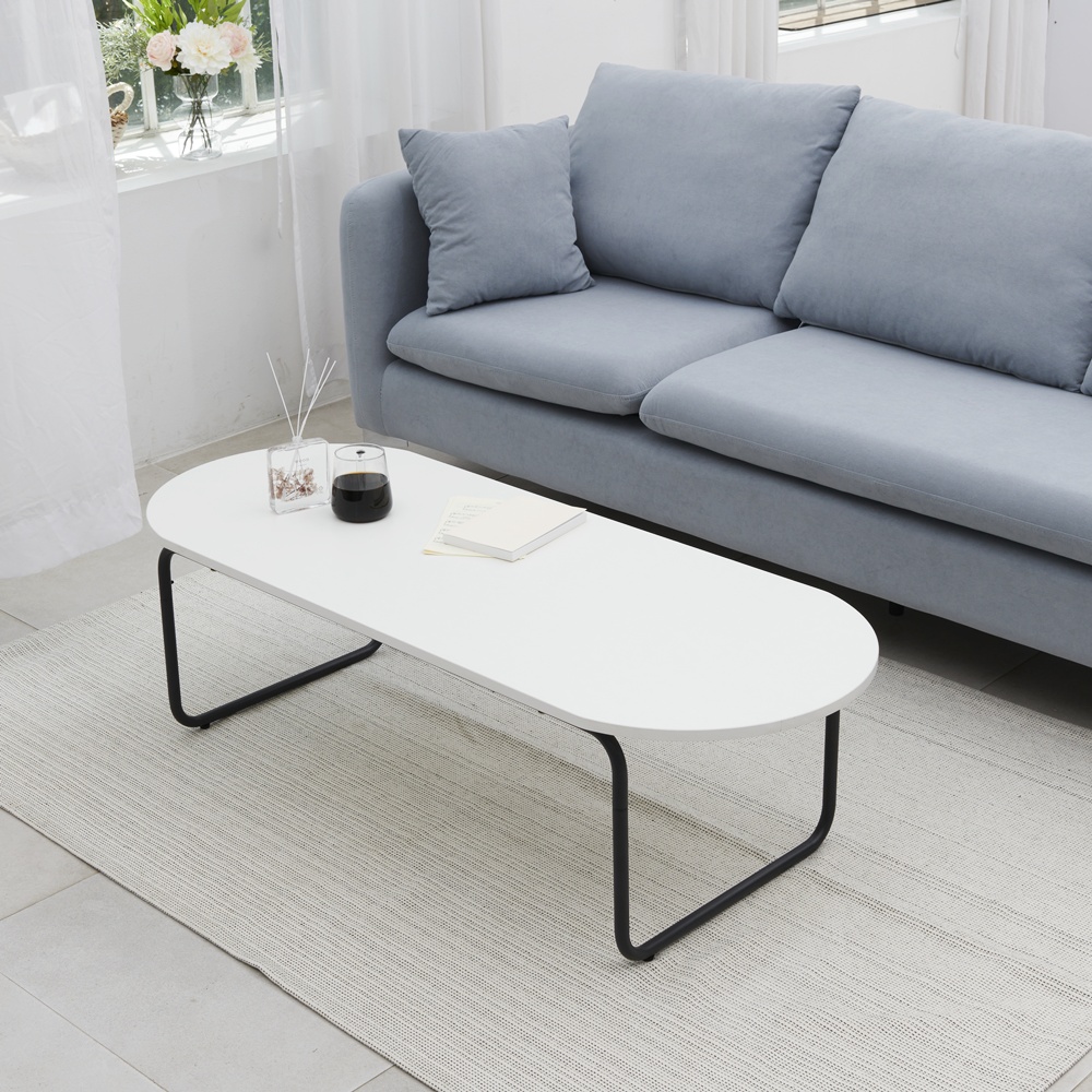 좌식테이블 공부상 식탁 낮은 타원형 거실 쇼파테이블 1200