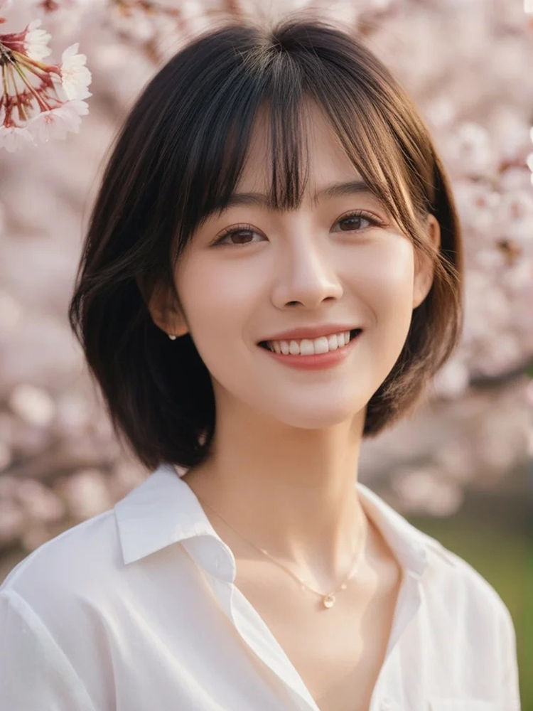 여성 인모 80% 숏컷 짧은머리 단발머리 통가발 항암가발 리얼 바늘상단 내추럴 블랙 - 상품 이미지