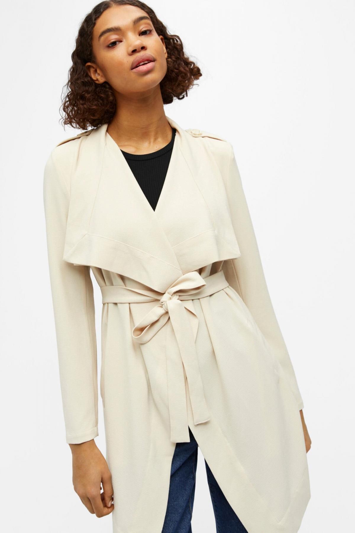 오브젝트 테일러드 벨티드 오피스 롱 재킷 7930039 BEIGE - 상세 이미지 4