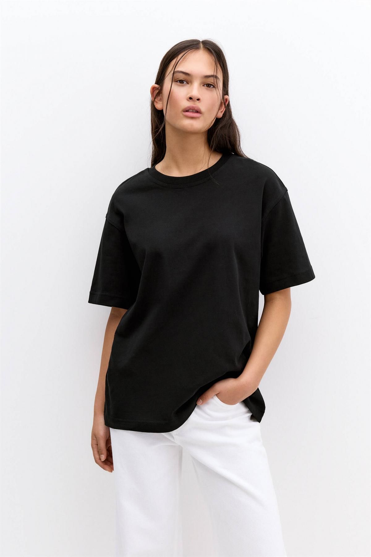 풀앤베어 오버핏 라운드넥 반팔 티셔츠 3245/331 BLACK - 상세 이미지 3