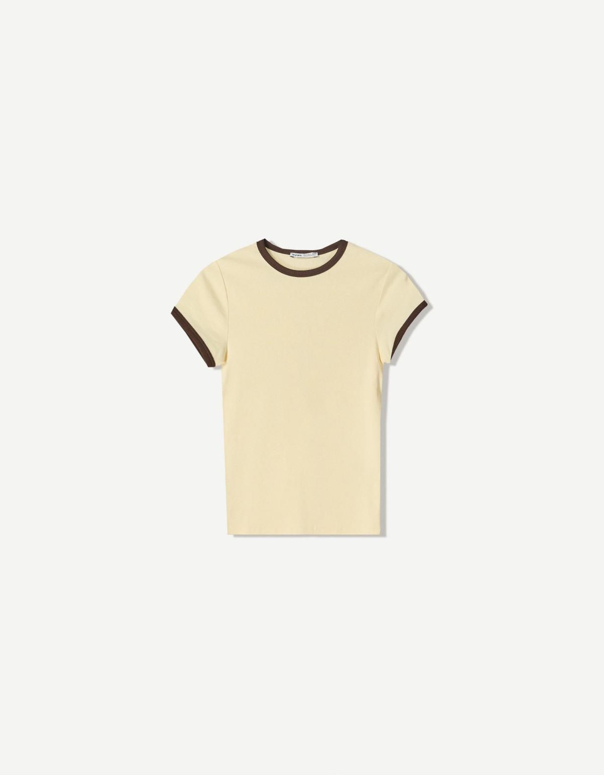 버쉬카 컨트라스트 포인트 반팔 티셔츠 7541/152 YELLOW - 메인 이미지