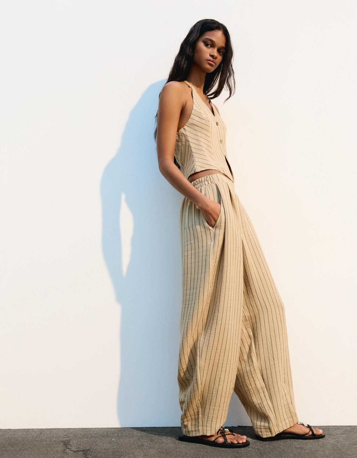 버쉬카 린넨 블렌드 벌룬 핏 다트 팬츠 0122/741 CAMEL - 상세 이미지 4