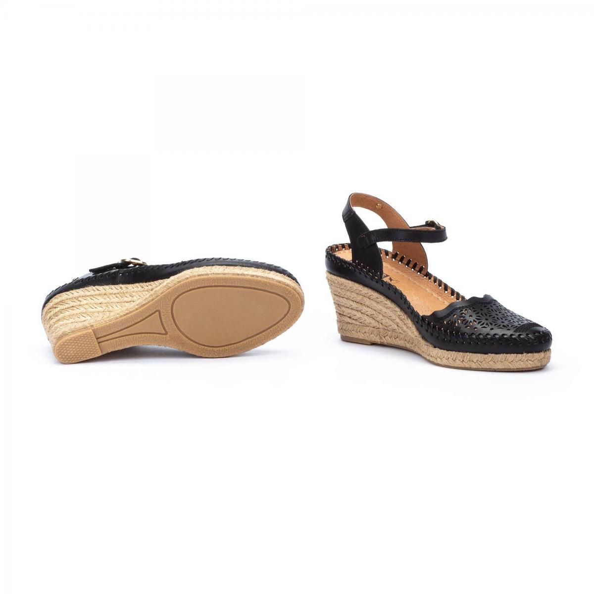 피콜리노스 핸드메이드 웨지 스트랩 샌들 VILA W9Y-1508 BLACK - 상세 이미지 5