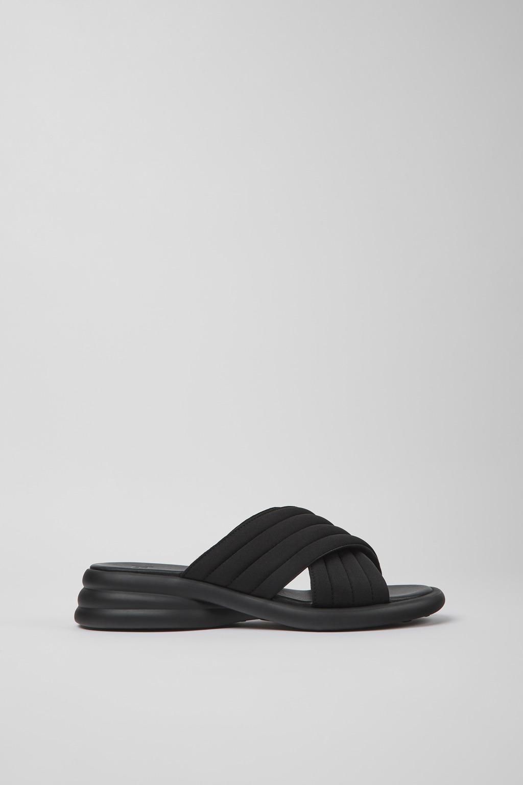 캠퍼 블랙 텍스타일 크로스 스트랩 웨지 샌들 Spiro K201539-004 BLACK - 메인 이미지