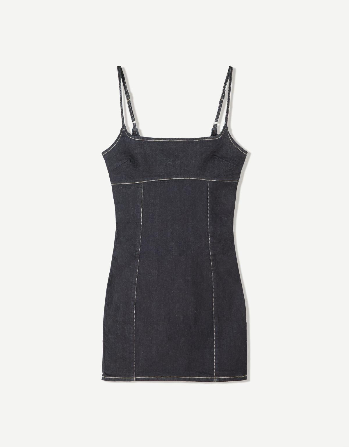 버쉬카 슬림핏 캐주얼 데님 미니 원피스 0626/074 NAVY - 상품 이미지