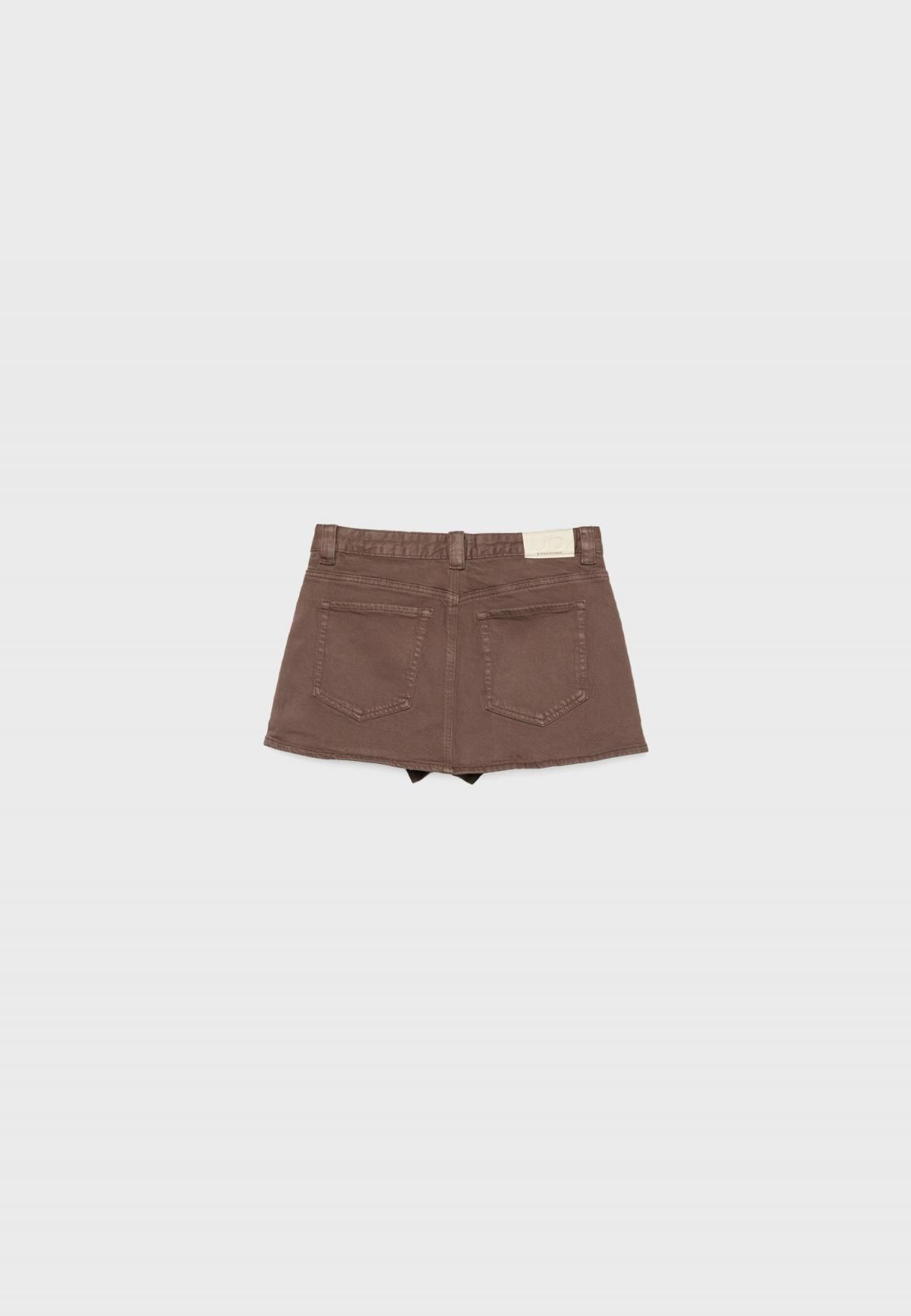 스트라디바리우스 트렌디 미드라이즈 데님 스커트 팬츠 D62 1283/660 BROWN - 상세 이미지 3