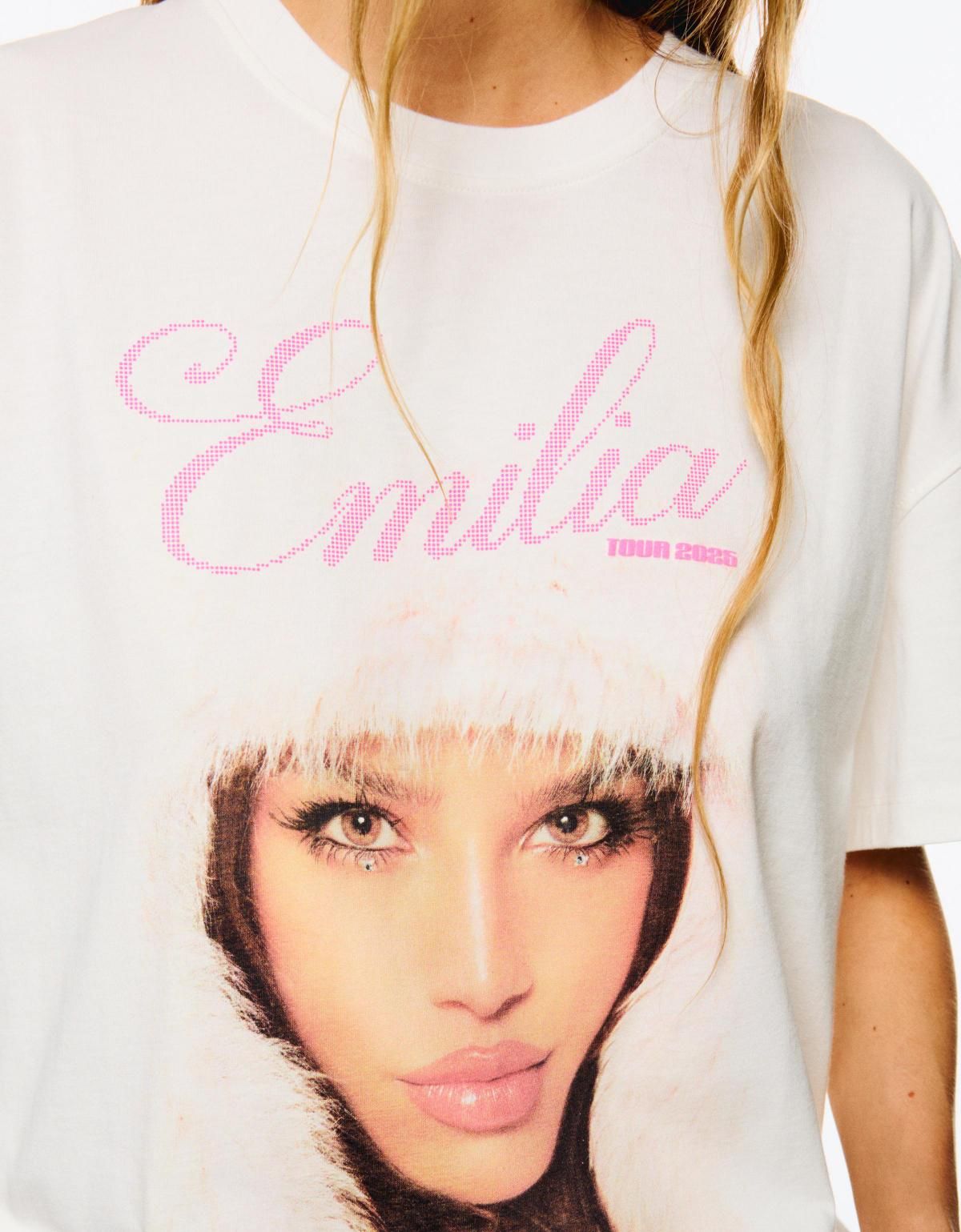 버쉬카 그래픽 프린트 오버핏 반팔 티셔츠 Emilia Strass short sleeve Tshirt 7574/777 OFF WHITE - 상세 이미지 3