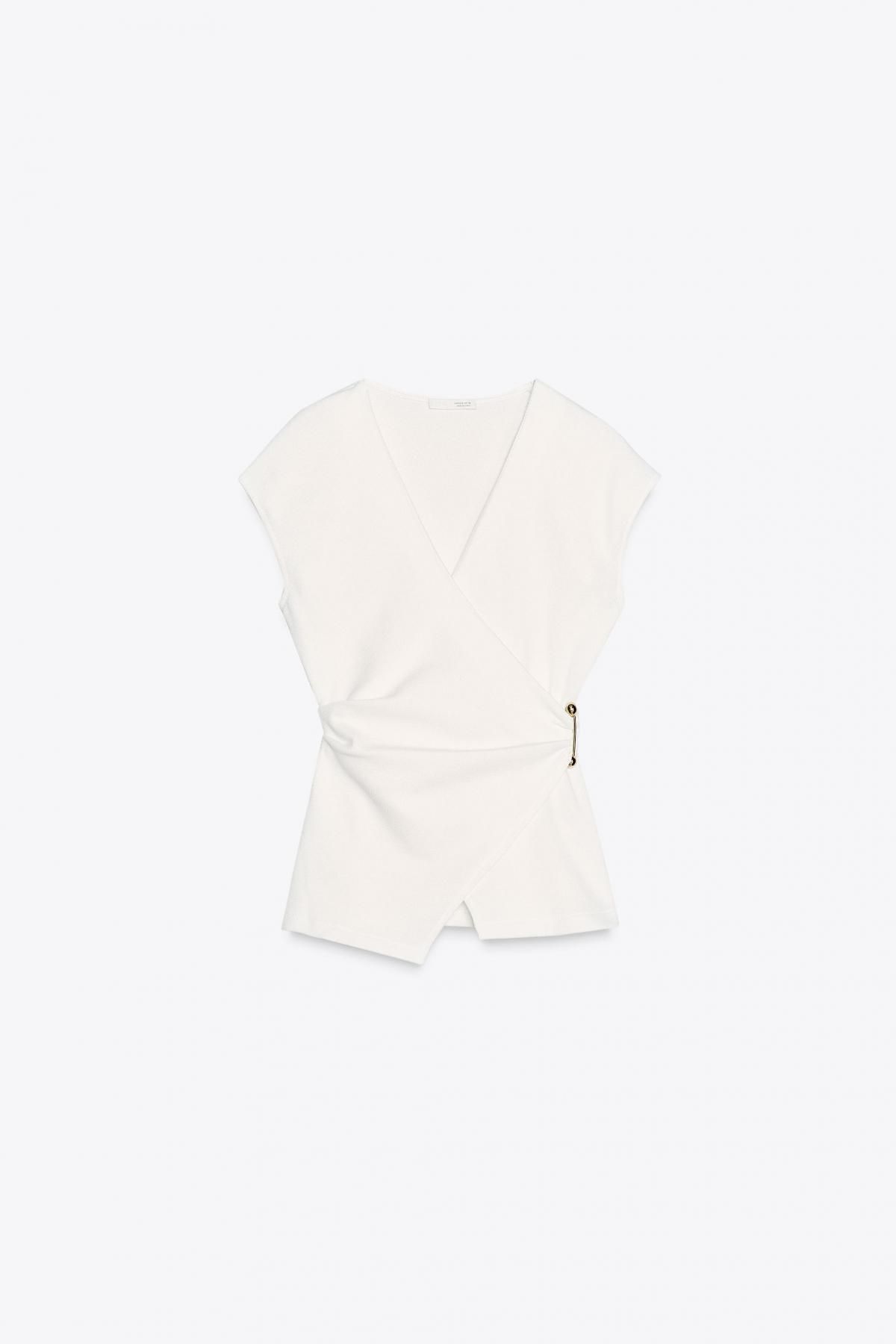 자라 텍스처 클라스프 탑 3644/177 OYSTER-WHITE - 메인 이미지