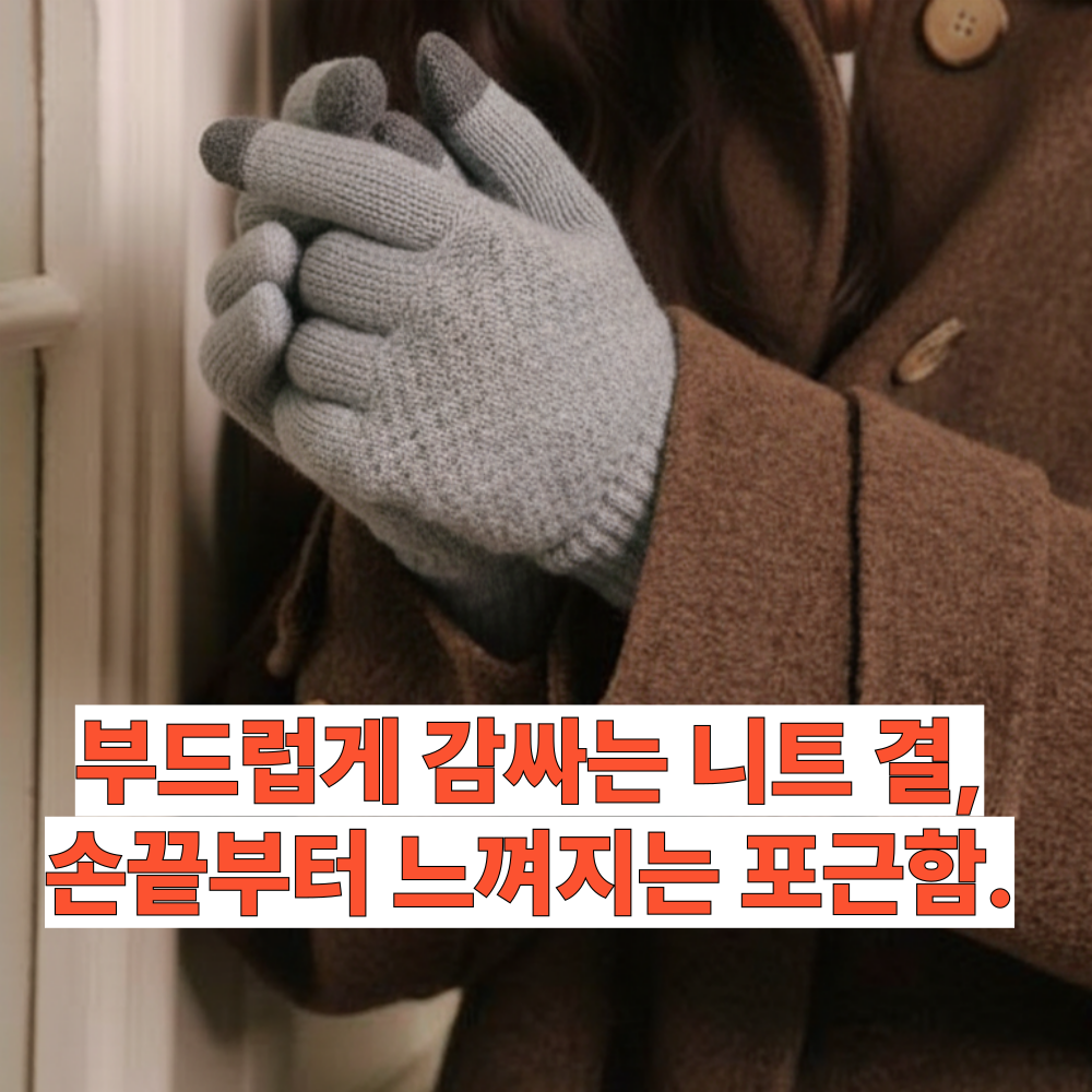 리빙모아 기모 스마트터치 방한장갑 니트장갑 2켤레 - 상세 이미지 5