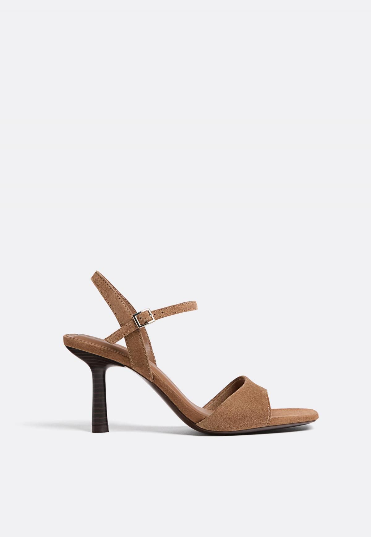 스트라디바리우스 브라운 8cm 레더 스트랩 하이힐 샌들 9707/670 BROWN - 메인 이미지