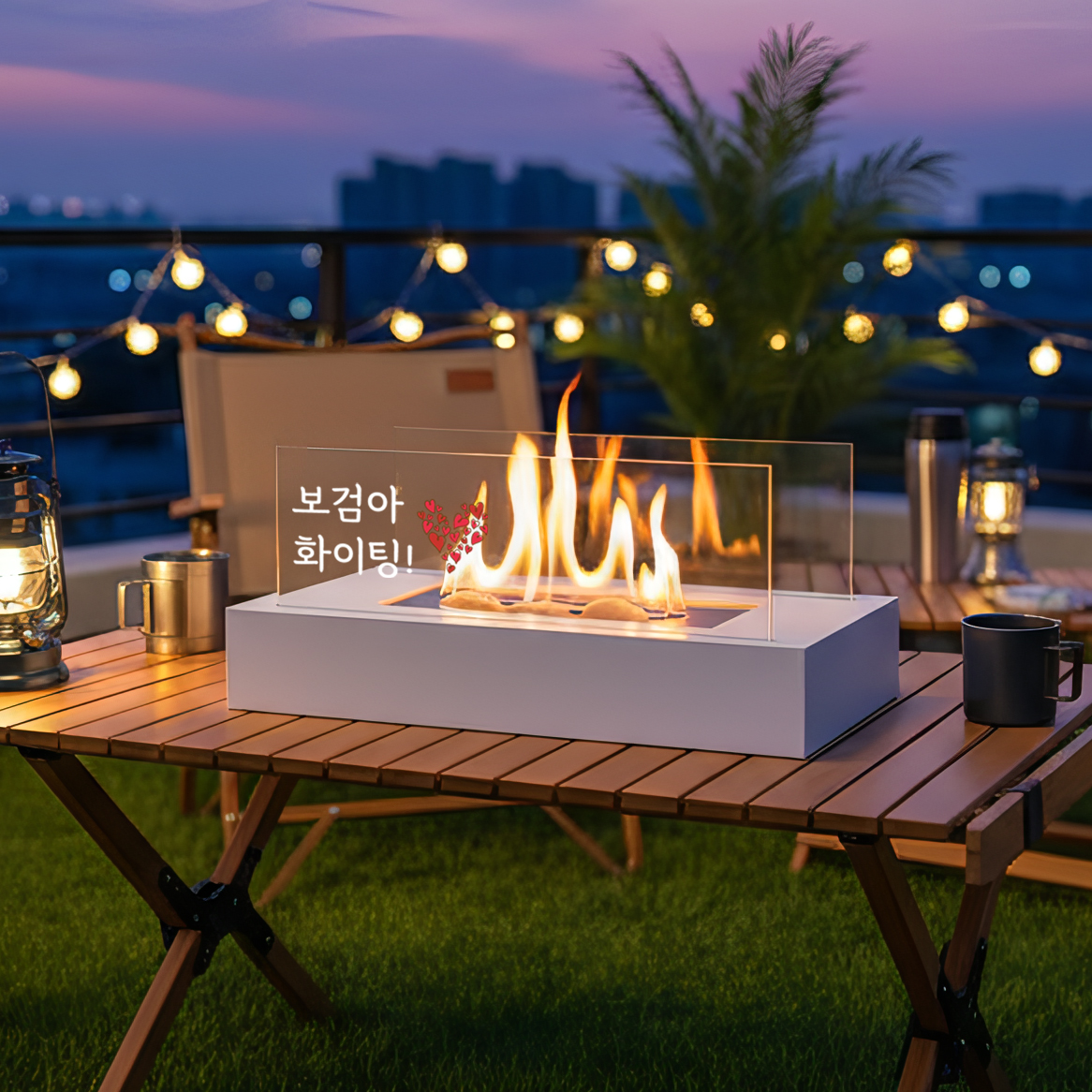 실내 불멍 화로대 캠핑 감성 조명 난로 주문제작 선물 - 상품 이미지