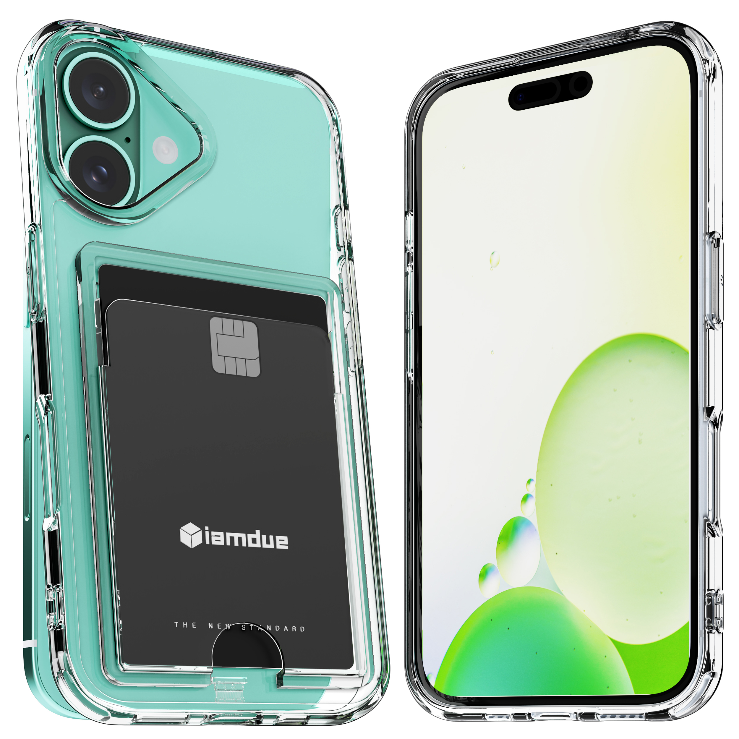 아이엠듀 변색방지 카드수납 케이스 2장 투명, 아이폰16 제품 이미지