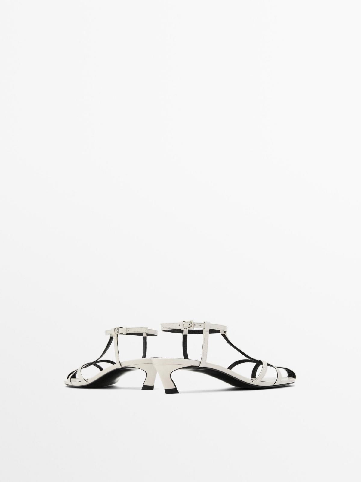 마시모두띠 프리미엄 스트랩 레더 힐 샌들 1625/650 WHITE - 상세 이미지 4