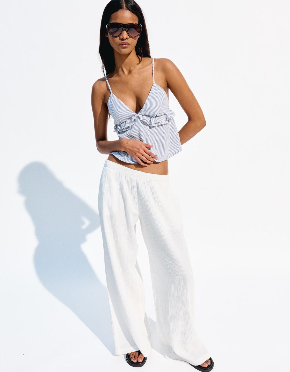 버쉬카 와이드 렉 러스틱 팬츠 0104/207 WHITE - 상세 이미지 4