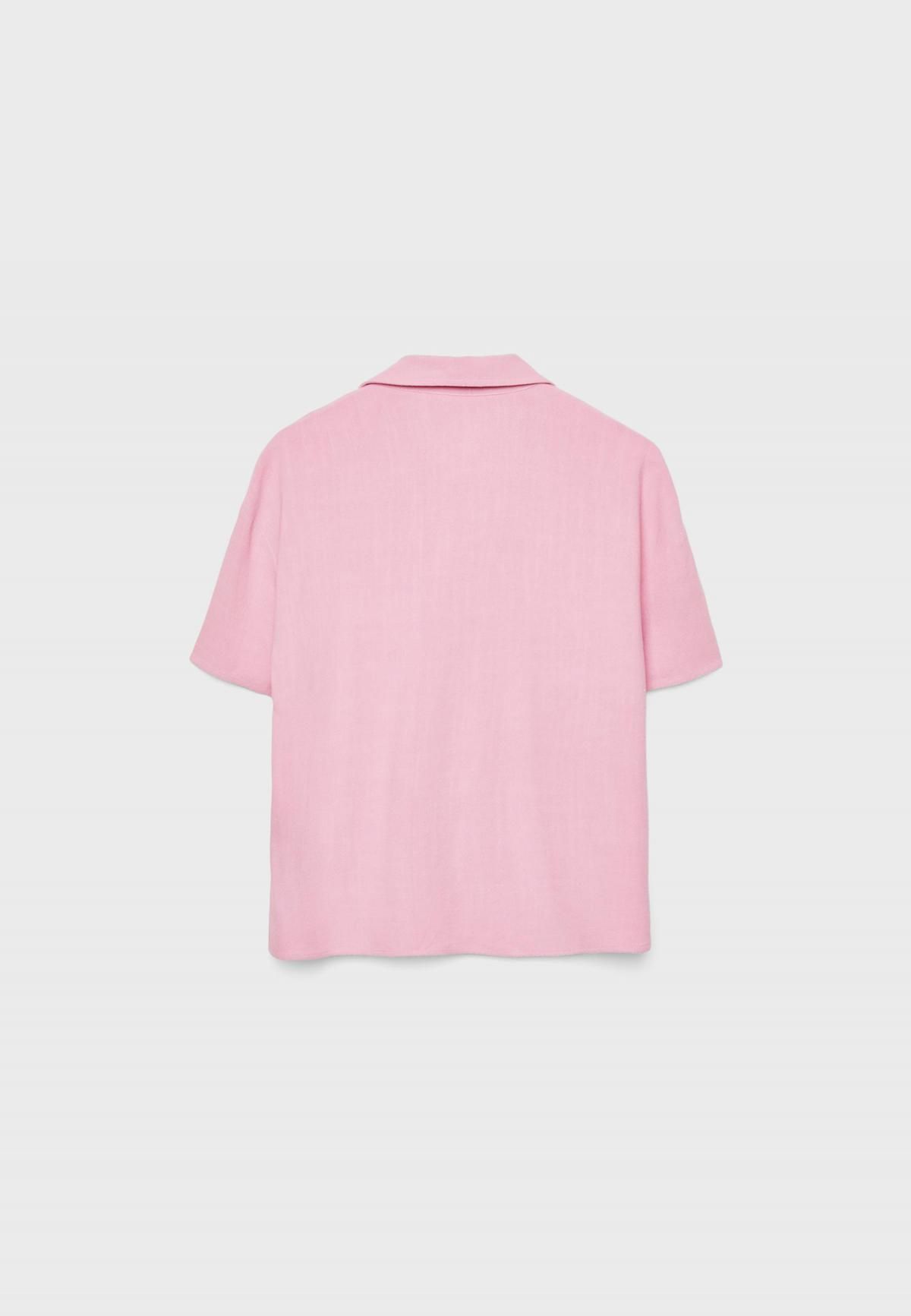 스트라디바리우스 러블리 린넨 블렌드 핑크 반팔 셔츠 2006/741 PASTEL PINK - 상세 이미지 5