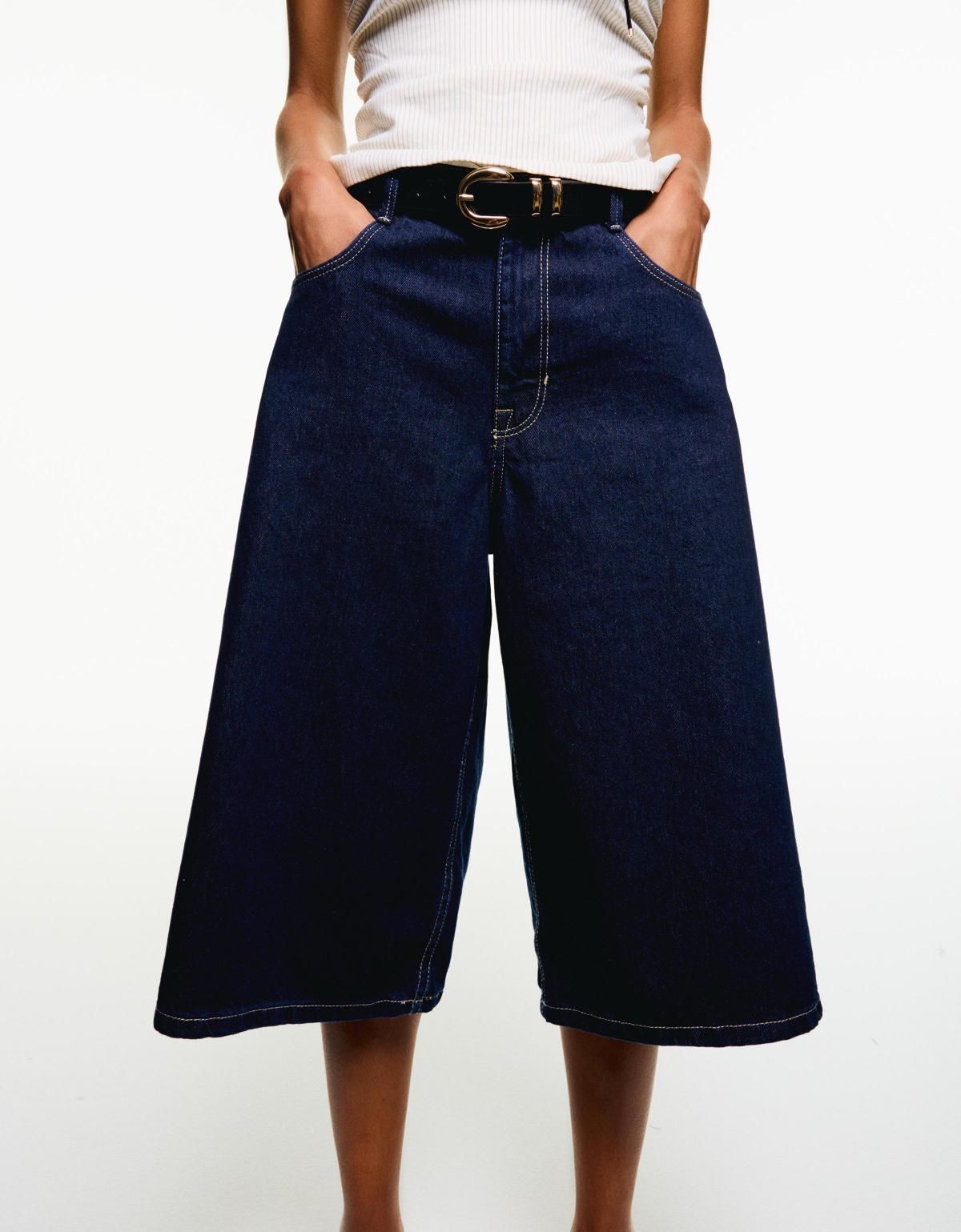 버쉬카 배기 데님 버뮤다 팬츠 3194/180 NAVY - 상세 이미지 2