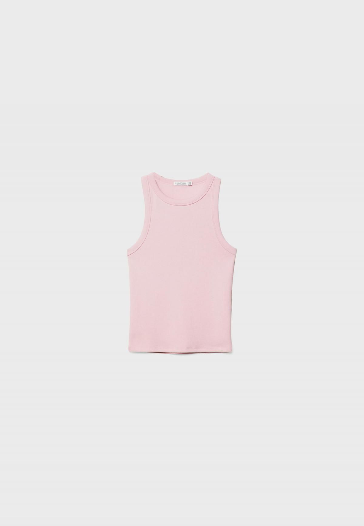 스트라디바리우스 베이직 슬리브리스 테크니컬 라운드넥 탑 2550/593 PASTEL PINK - 메인 이미지