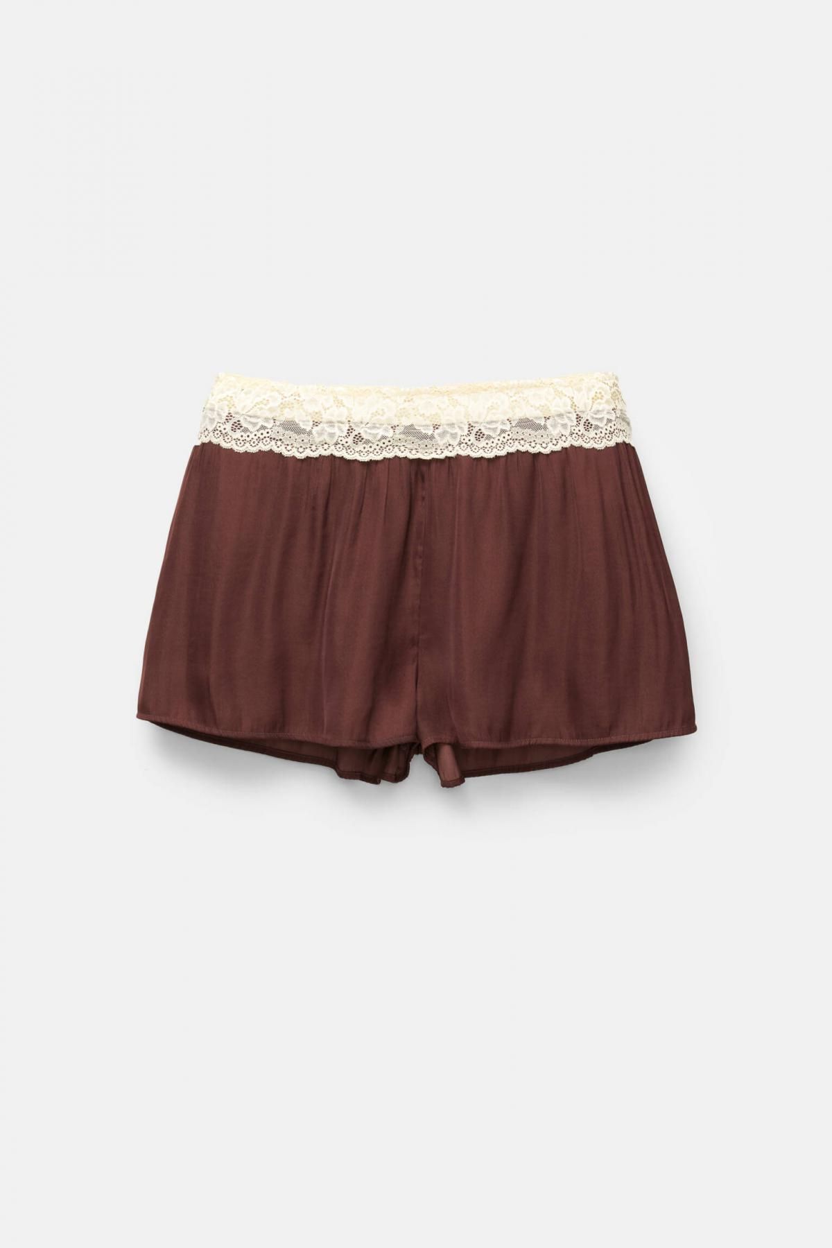 풀앤베어 레이스웨이스트 소프트 홈웨어 반바지 7696/402 BURGUNDY - 상품 이미지