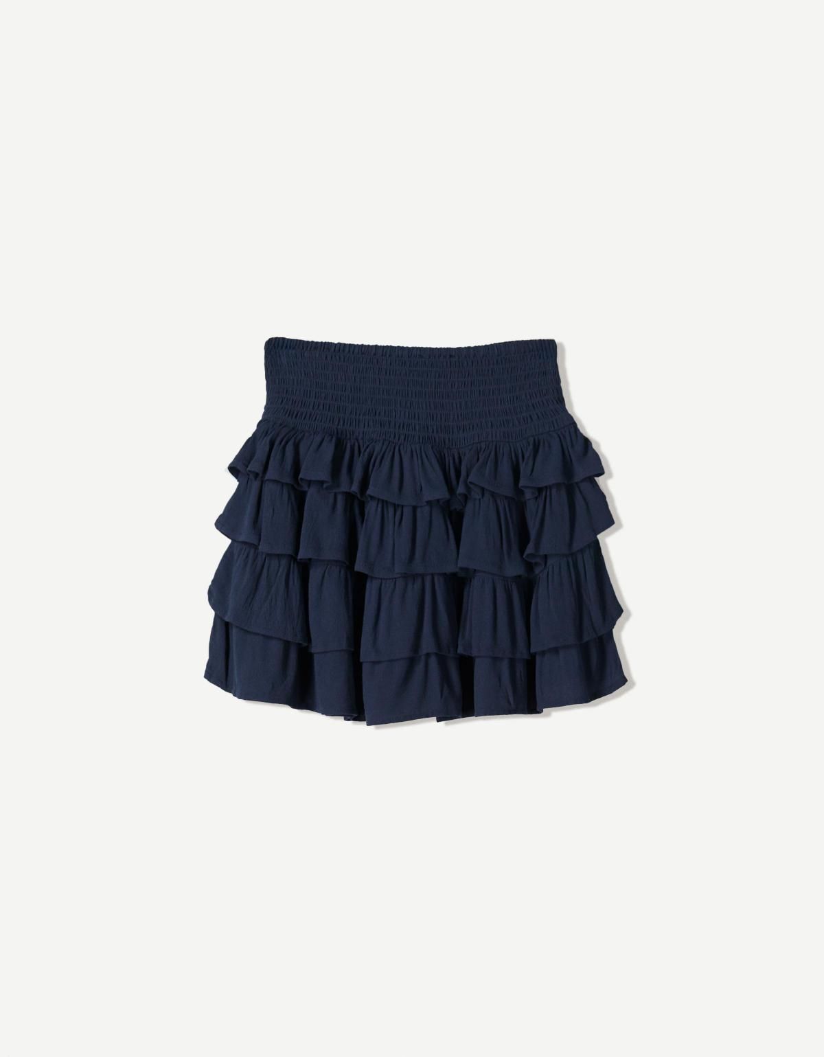 버쉬카 프릴 러플 미니 스커트 네이비 1122/207 NAVY - 상세 이미지 5