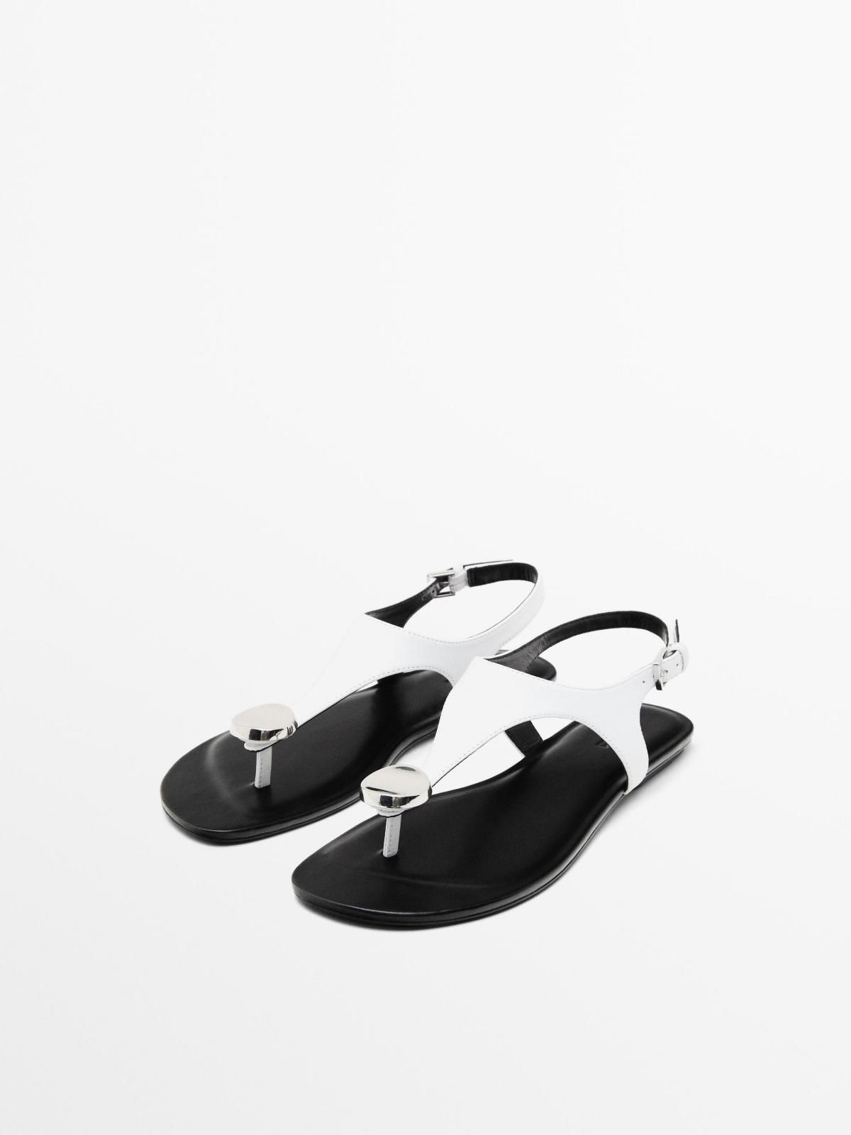 마시모두띠 장식 디테일 스트랩 플랫 샌들 1743/550 WHITE - 상세 이미지 2