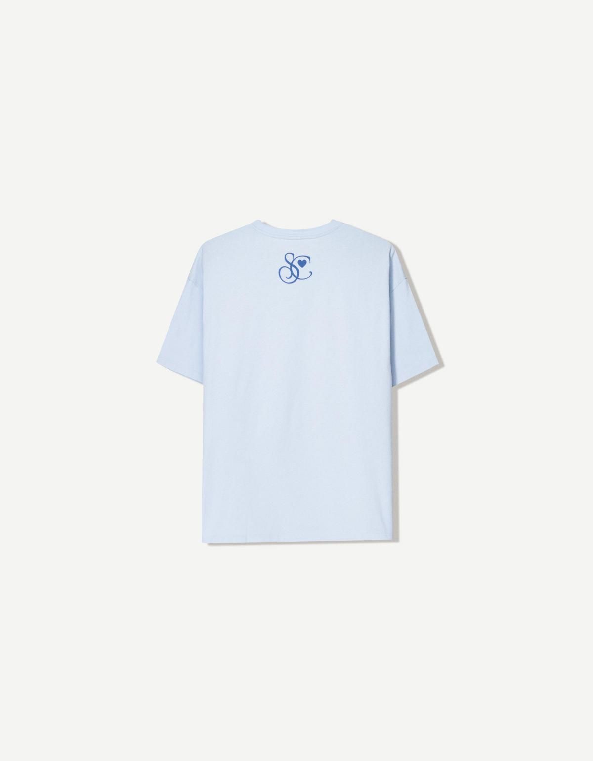 버쉬카 사브리나 카펜터 프린트 오버핏 반팔 티셔츠 2428/705 LIGHT BLUE - 상세 이미지 5