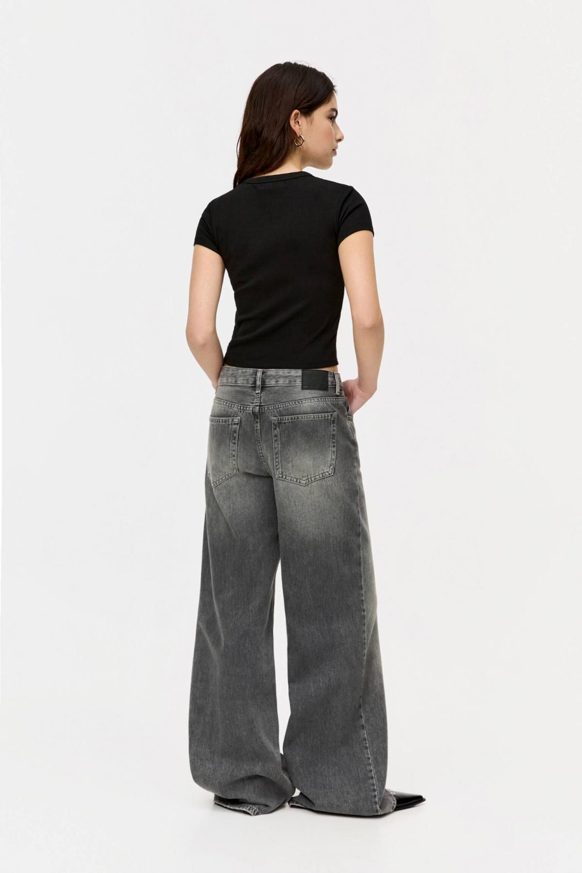 풀앤베어 베이직 슬림핏 블랙 반팔 티셔츠 3245/321 BLACK - 상세 이미지 3