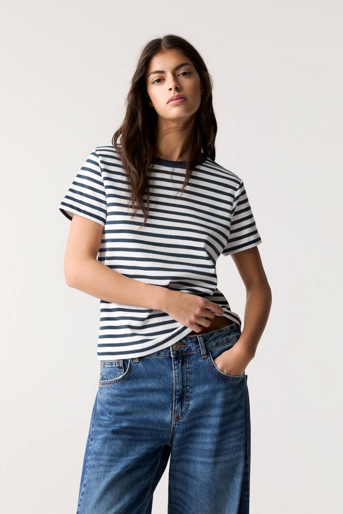 풀앤베어 스트라이프 베이직 라운드넥 반팔 티셔츠 3245/317 STRIPED - 상세 이미지 3