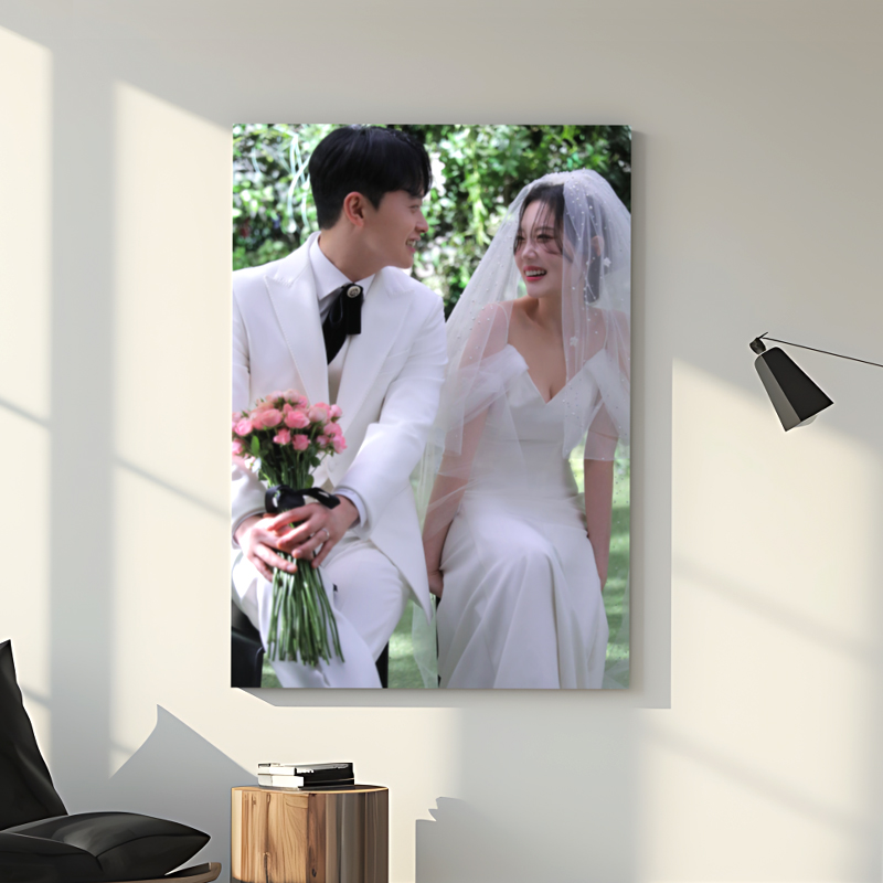 [필프레임] 아크릴액자 결혼식 샤이닝 웨딩액자 결혼 맞춤제작 12x17 cm 제품 이미지