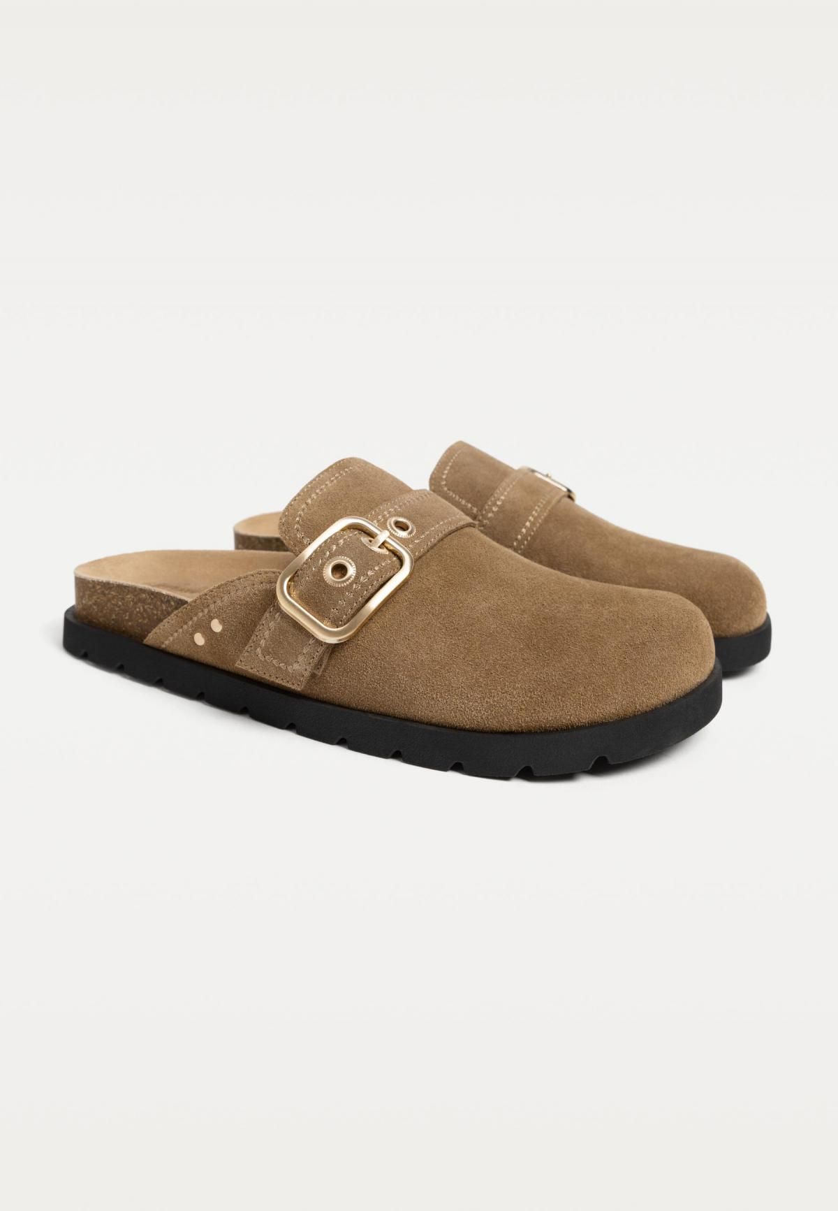 스트라디바리우스 스플릿 스웨이드 버클 클로그 베이지 9117/570 BEIGE - 상세 이미지 2