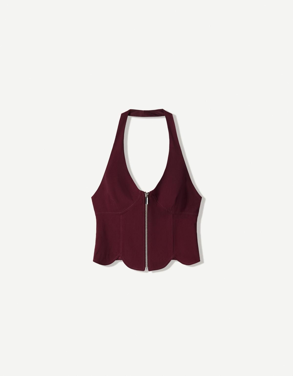 버쉬카 집업 벵갈린 민소매 탑 8775/692 MAROON - 상품 이미지