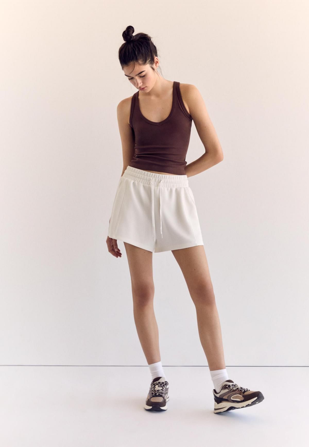 스트라디바리우스 소프트터치 이지웨어 밴딩 심플 심라인 반바지 8650/313 WHITE - 상세 이미지 5