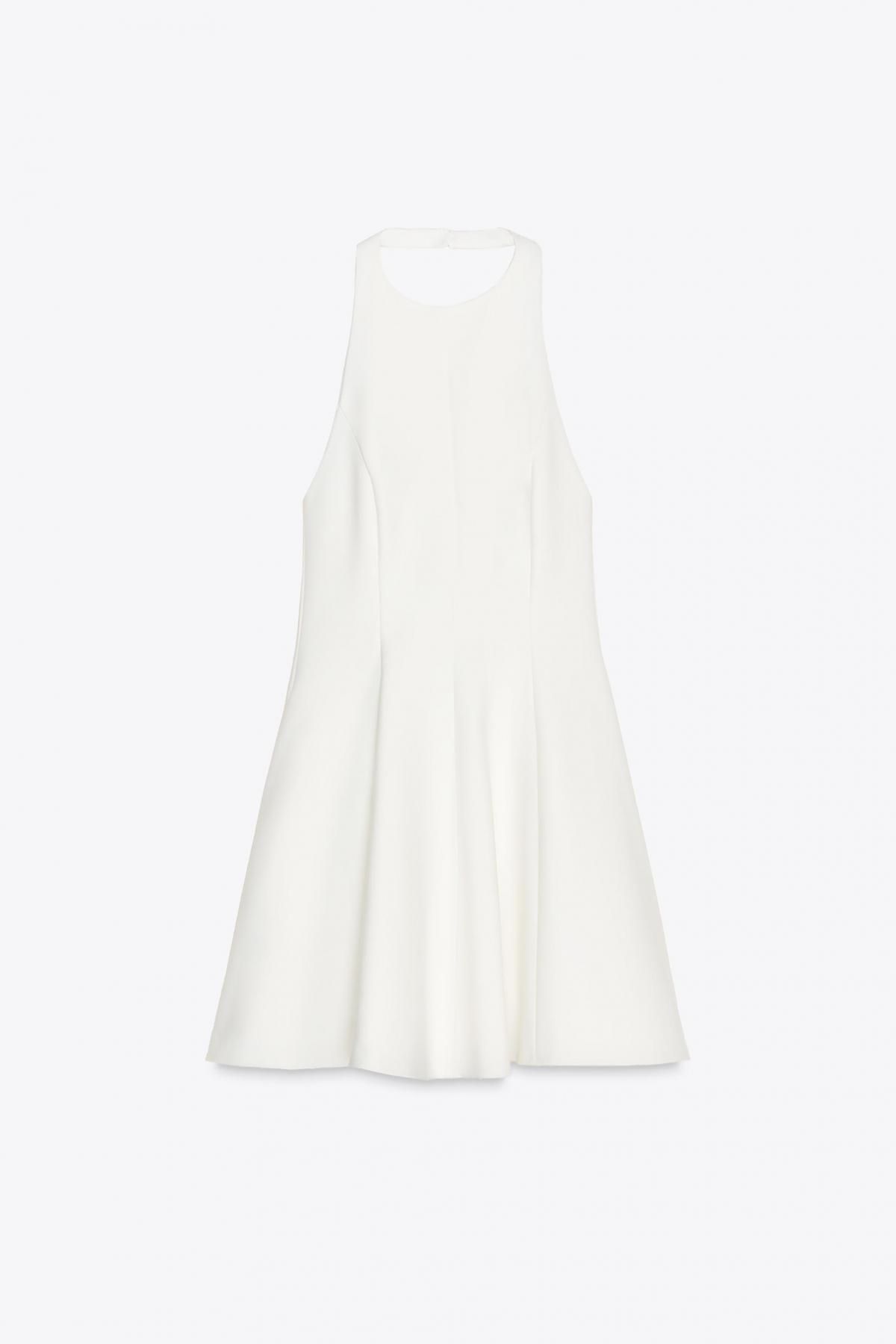 자라 화이트 홀터넥 미니 원피스 3067/350 WHITE - 메인 이미지