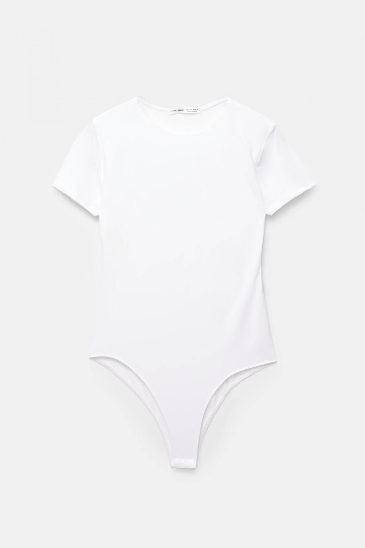 풀앤베어 베이직 폴리아미드 라운드넥 반팔 바디수트 3245/364 WHITE - 상품 이미지