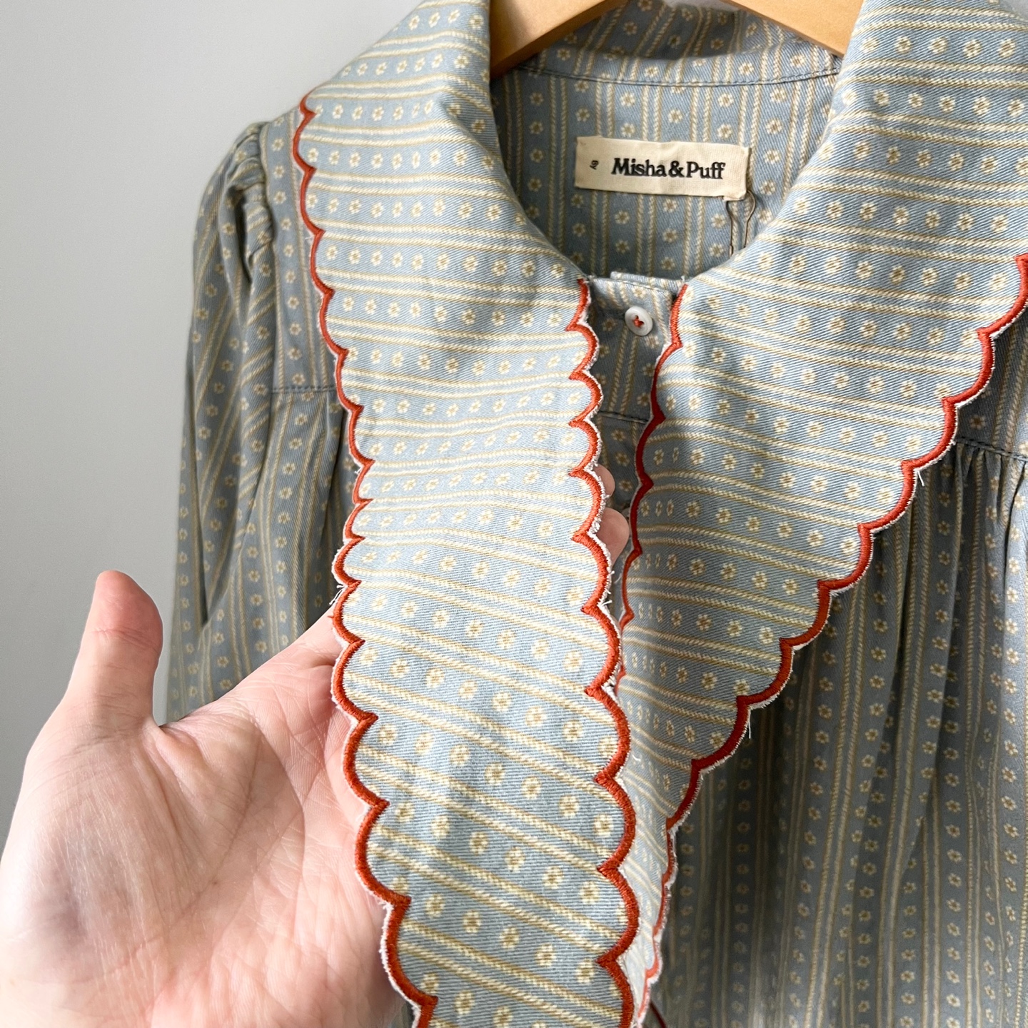 25FW 미샤앤퍼프 키즈 Miki 코튼 블라우스 오버캐스트 K5074F25 P26 - 상세 이미지 3