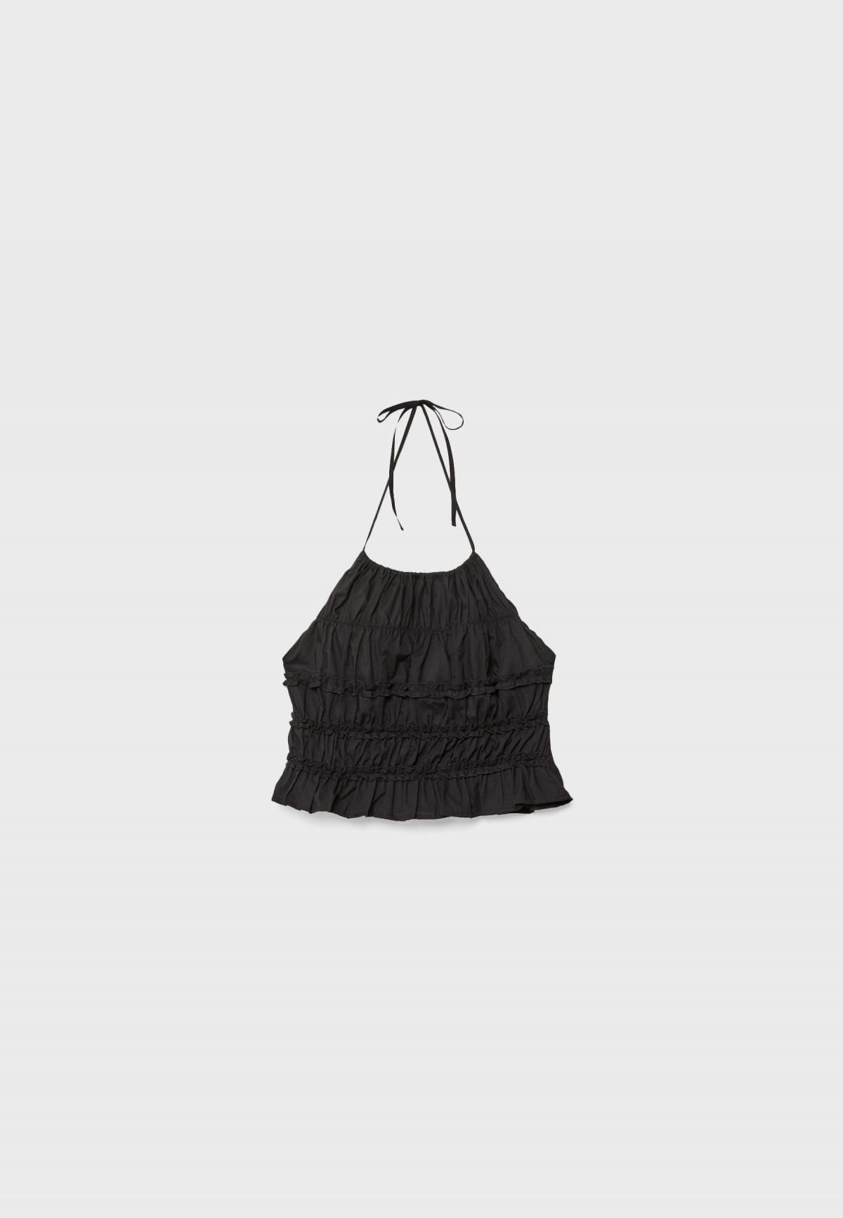 스트라디바리우스 백리스 오픈백 홀터넥 스트레치 민소매 탑 7159/490 BLACK - 상세 이미지 2