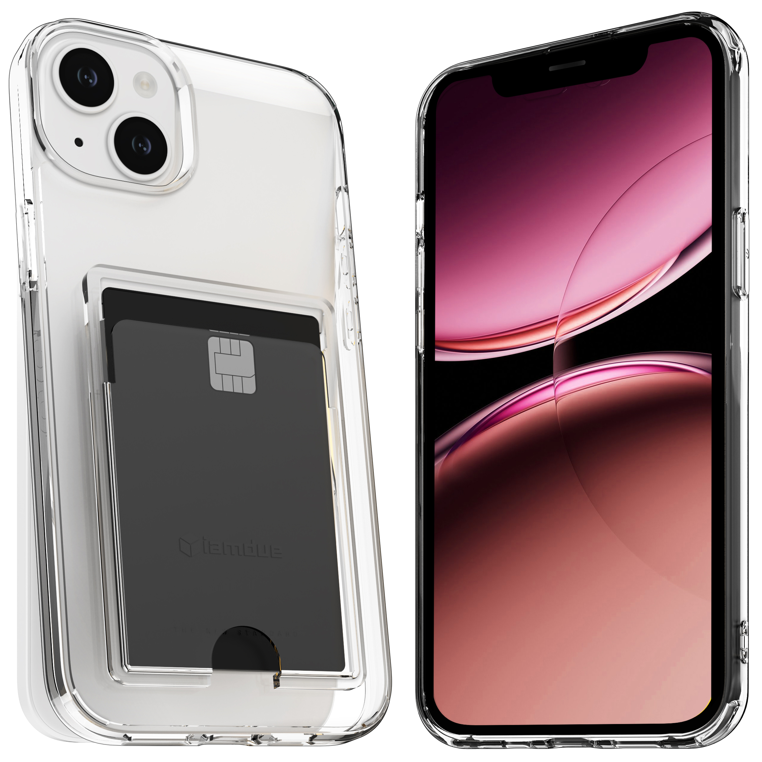 아이엠듀 변색방지 카드수납 케이스 2장 투명, 아이폰13