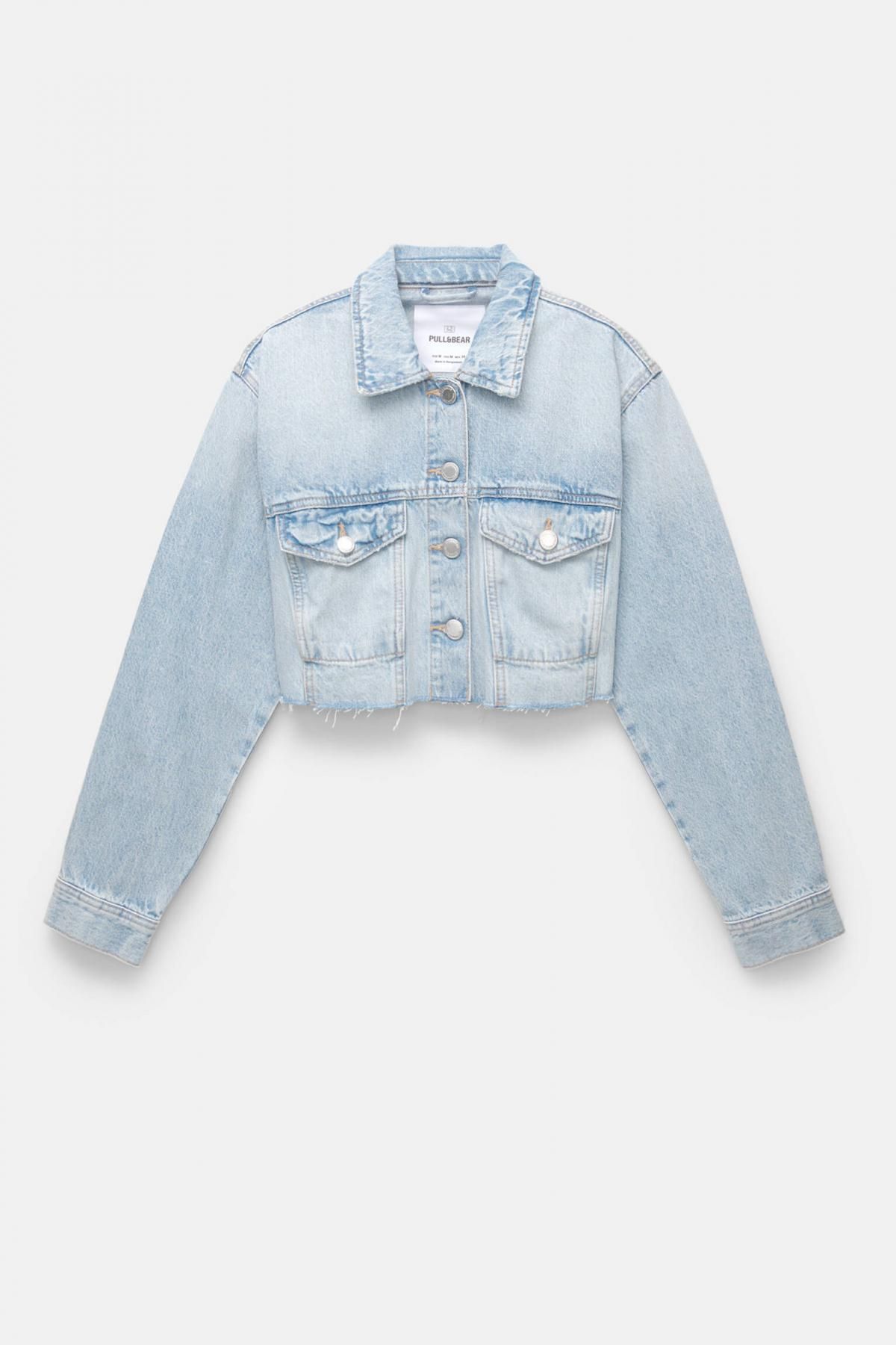 풀앤베어 트렌디 크롭 데님 재킷 3716/339 PALE BLUE - 상품 이미지